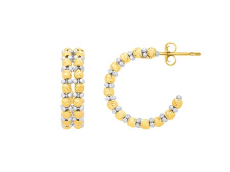 14K Gold Pallina Bead TT Hoops Online Hot Sale