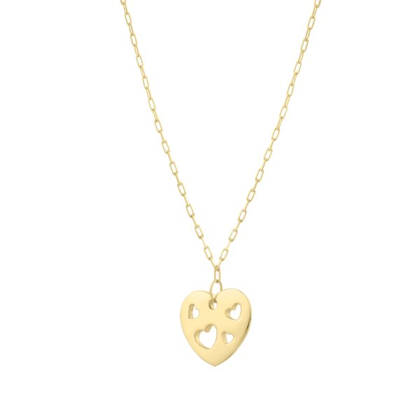 14K Cutout Heart Pendant Online Sale