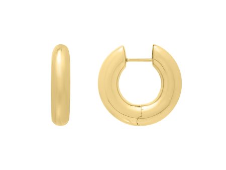 14K Gold Round Medium Electroform Hoops on Sale