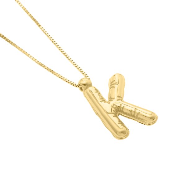 14K Helium Initial K Pendant Fashion