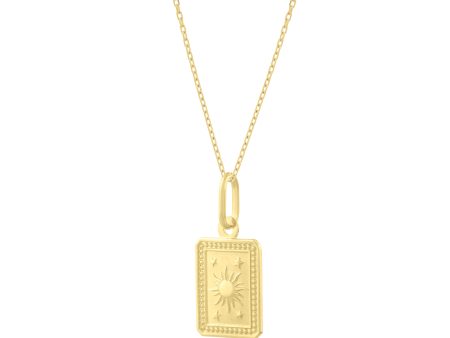 14K Rectangle Sun Pendant Hot on Sale