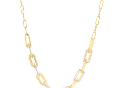 14K Two-Tone Pallina Paperclip Necklace Online now