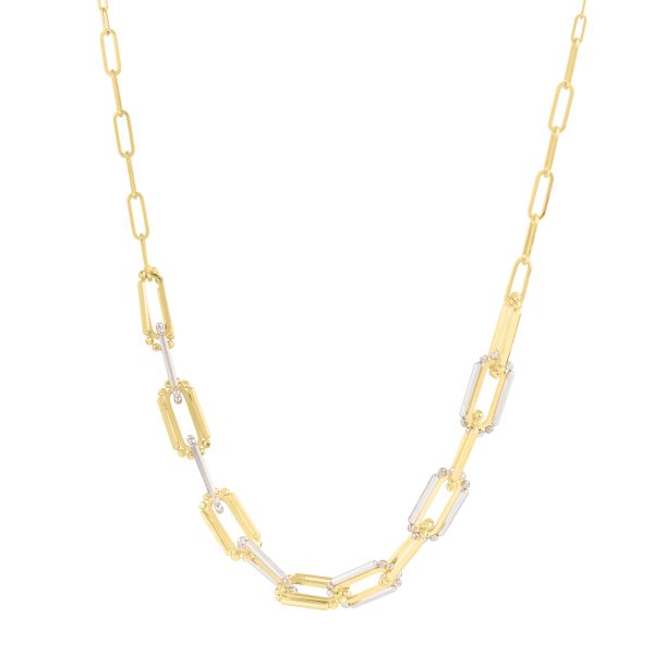 14K Two-Tone Pallina Paperclip Necklace Online now