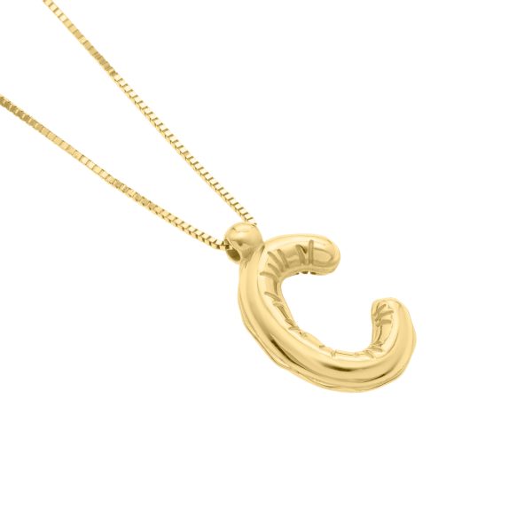 14K Helium Initial C Pendant Online Hot Sale