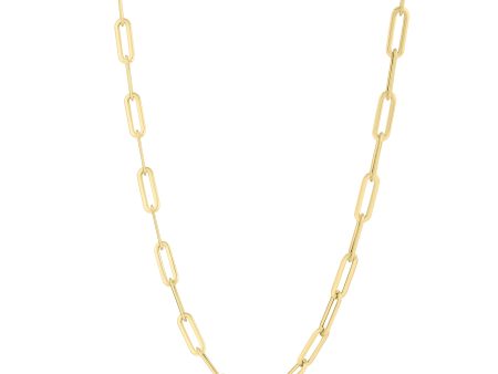 14K Long Domed Paperclip Necklace Supply