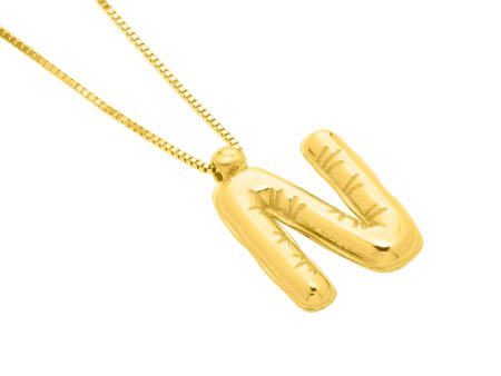 14K Helium Initial N Pendant Online