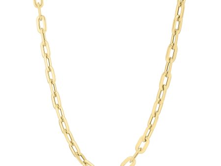 14K Oval Domed Paperclip Necklace Online Sale