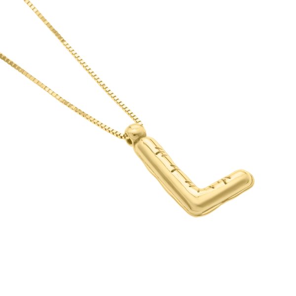 14K Helium Initial L Pendant Online Hot Sale