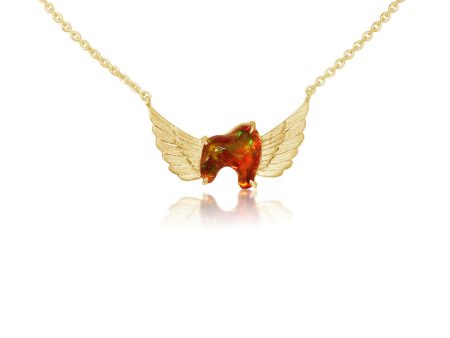 14K Yellow Gold Fire Opal Neckpiece For Cheap