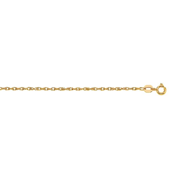 10K Gold .95mm Machine Rope Chain Carded For Discount