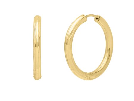 14K Endless Engraved Round Hoops Cheap