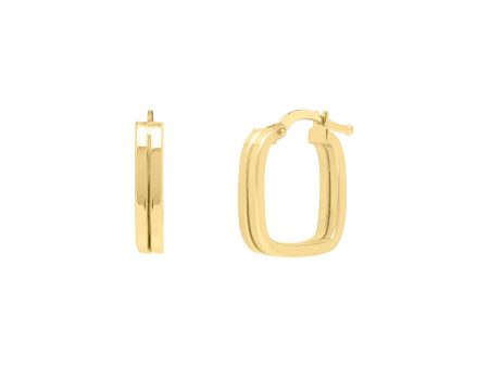 14K Double Square Tube Hoops Supply