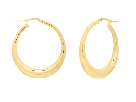 14K Gold Oval Electroform Hoops For Discount