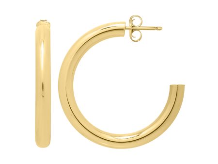 14K Gold Round C Hoops Online