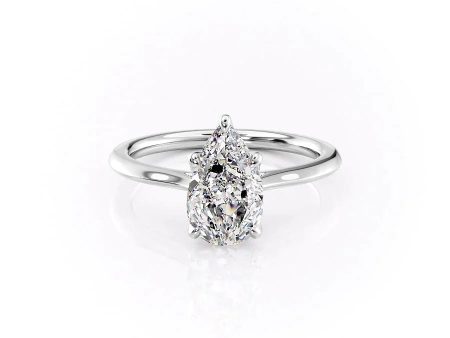 The Madison Set With A 3.5 Carat Pear Moissanite For Sale